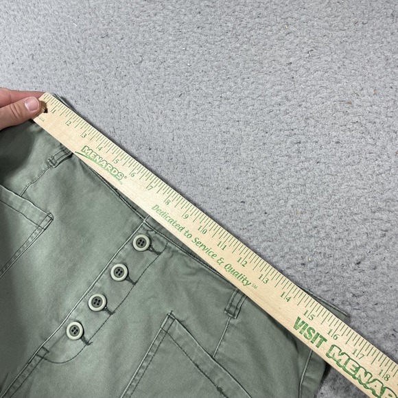 Pistola Pants Womens 30 Green Twill Wide Leg Utility Button Fly Casual Ankle - Picture 4 of 7